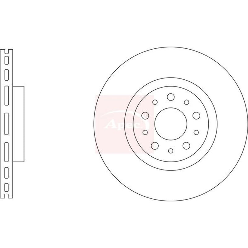 Apec 2 x Vented Front Brake Discs DSK3388