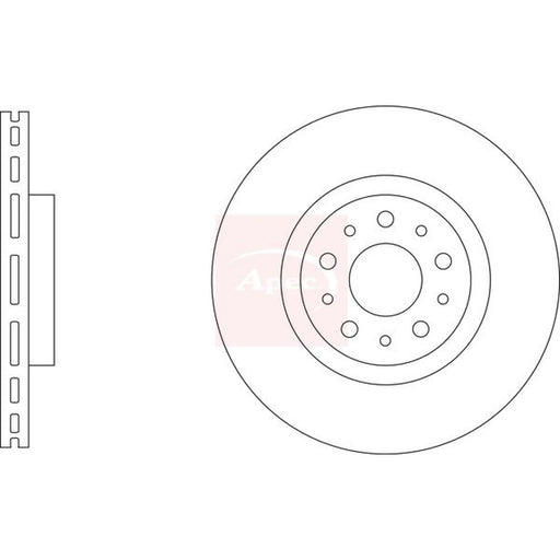 Apec 2 x Vented Front Brake Discs DSK3388