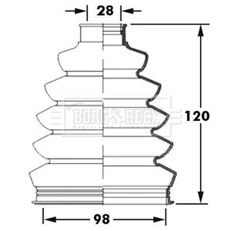 Borg & Beck Drive Shaft Bellow Kit Front Left Thermoplast BCB2394