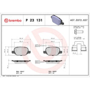 Brembo 4 x Rear Brake Pad Set P23131