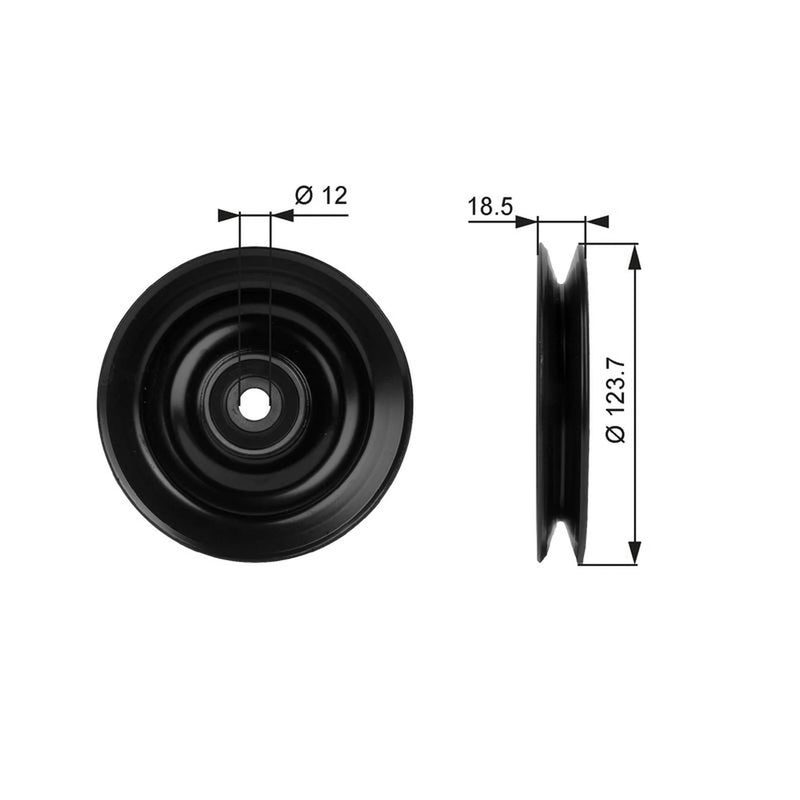 Gates V-Belt Deflection Pulley/Guide Pulley 124mm OD ID Thick T38040