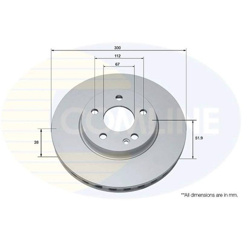 Comline 2 x Front Brake Discs ADC2818V