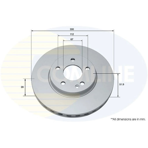 Comline 2 x Front Brake Discs ADC2818V