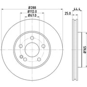 DON 2 x Internally Vented Front Brake Discs PCD18672