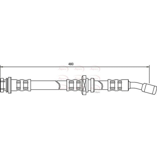 Apec Brake Hydraulic Hose Line Front HOS3324