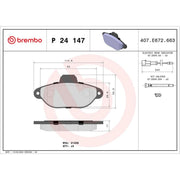 Brembo 4 x Front Brake Pad Set P24147