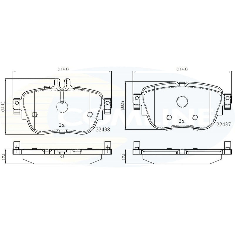Comline 4 x Rear Brake Pad Set CBP02366