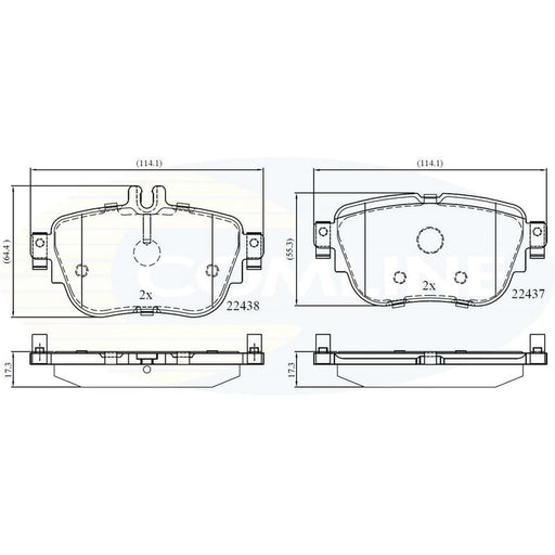Comline 4 x Rear Brake Pad Set CBP02366