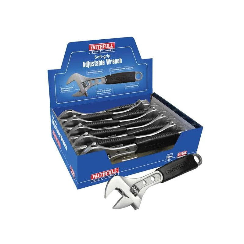 Faithfull Contract Adjustable Spanner 250mm Display (10) - FAIAS250CDIS