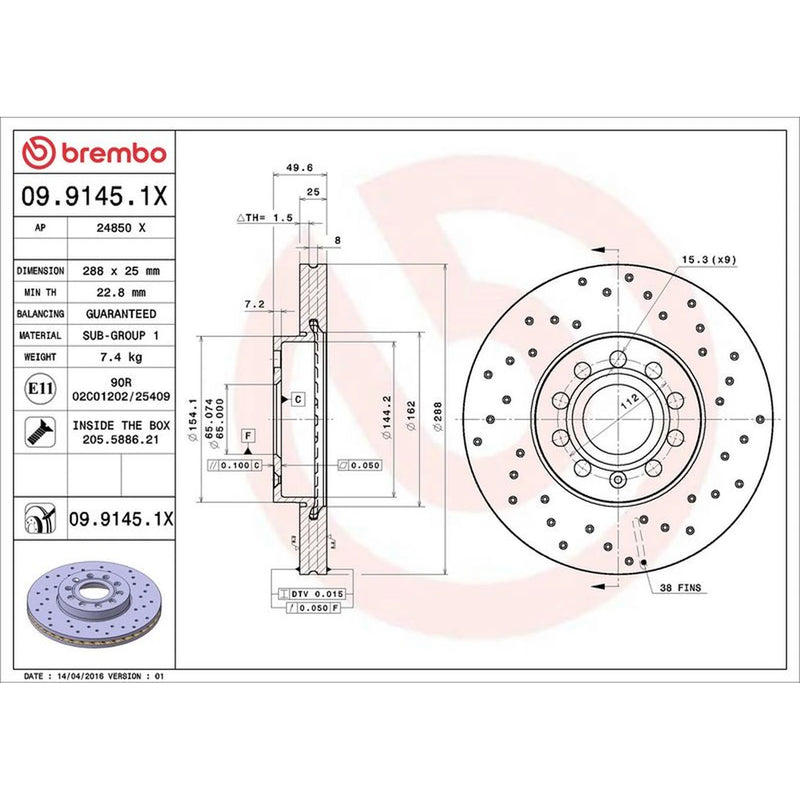 Brembo Xtra 2 x / Front Brake Discs 09.9145.1X