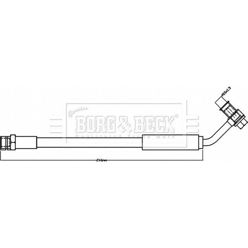 Borg & Beck Brake Hydraulic Hose Line Rear Left BBH8381