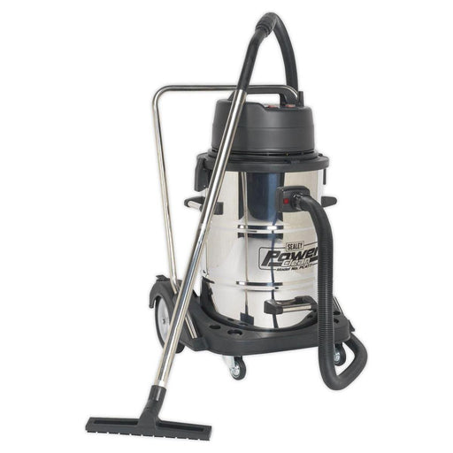 Sealey Vacuum Cleaner Industrial Wet & Dry 77L Stainless Steel Drum with Swivel Sealey  - Town Parts