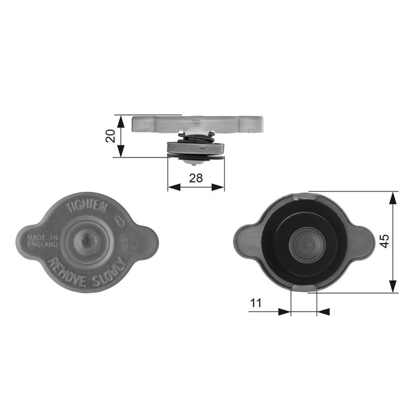 Gates Coolant Expansion Tank Cap RC232