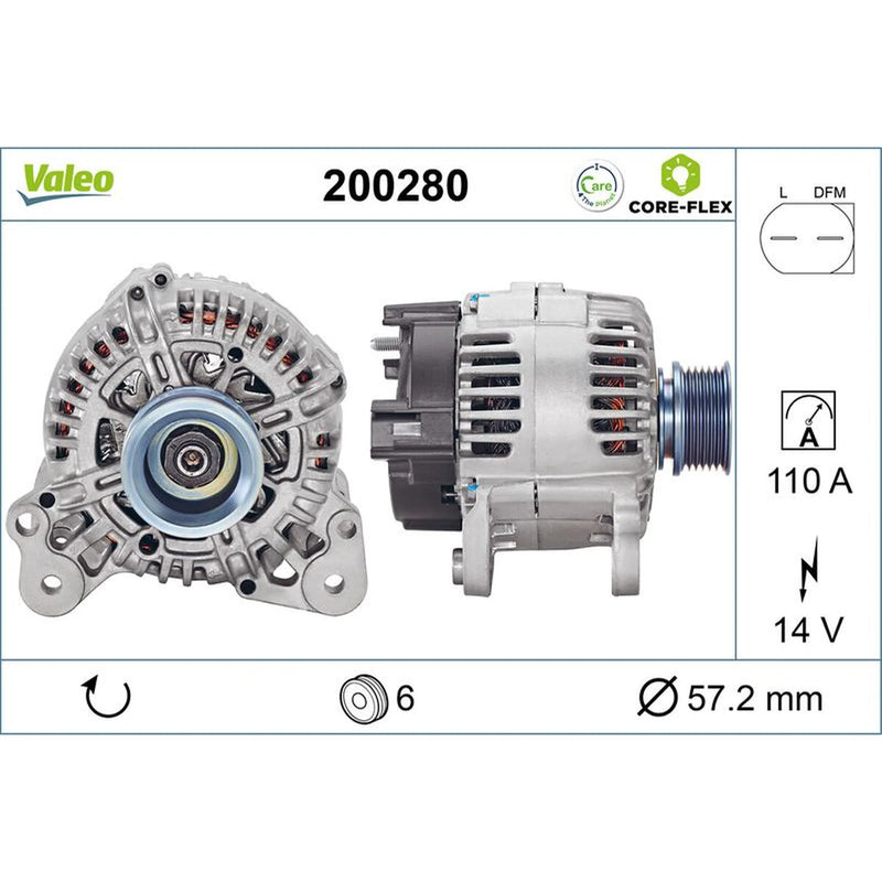 Valeo Car Alternator 12V 200280