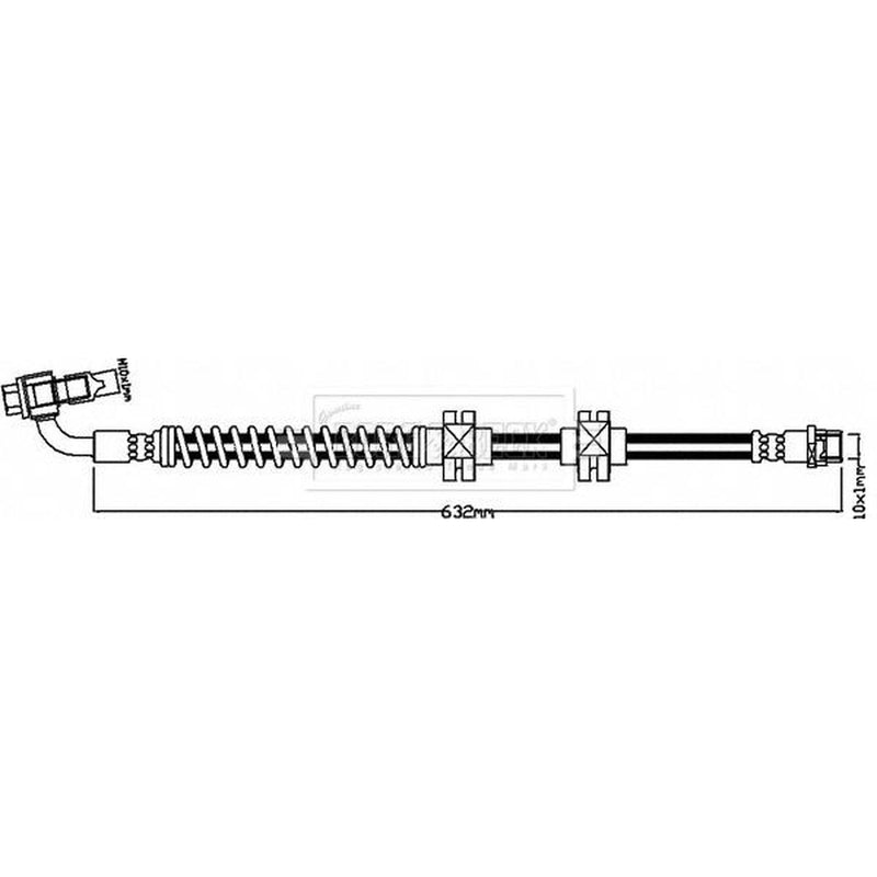 Borg & Beck Brake Hydraulic Hose Line Front Left BBH8067