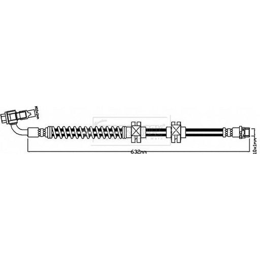 Borg & Beck Brake Hydraulic Hose Line Front Left BBH8067