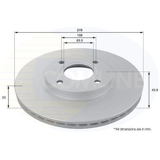 Comline 2 x Front Brake Discs ADC1260V