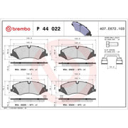 Brembo 4 x Front Brake Pad Set P44022