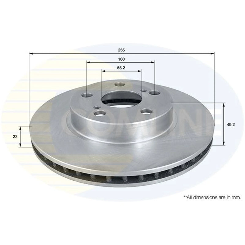 Comline 2 x Front Brake Discs ADC01154V