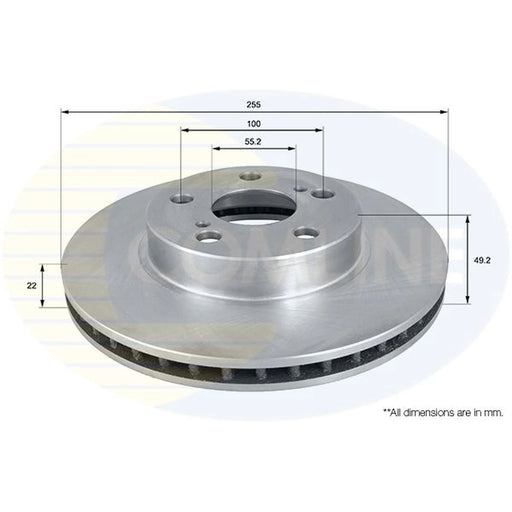 Comline 2 x Front Brake Discs ADC01154V