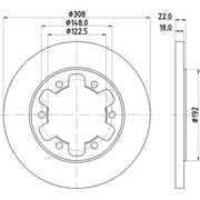 DON 2 x Solid Rear Brake Discs PCD19642