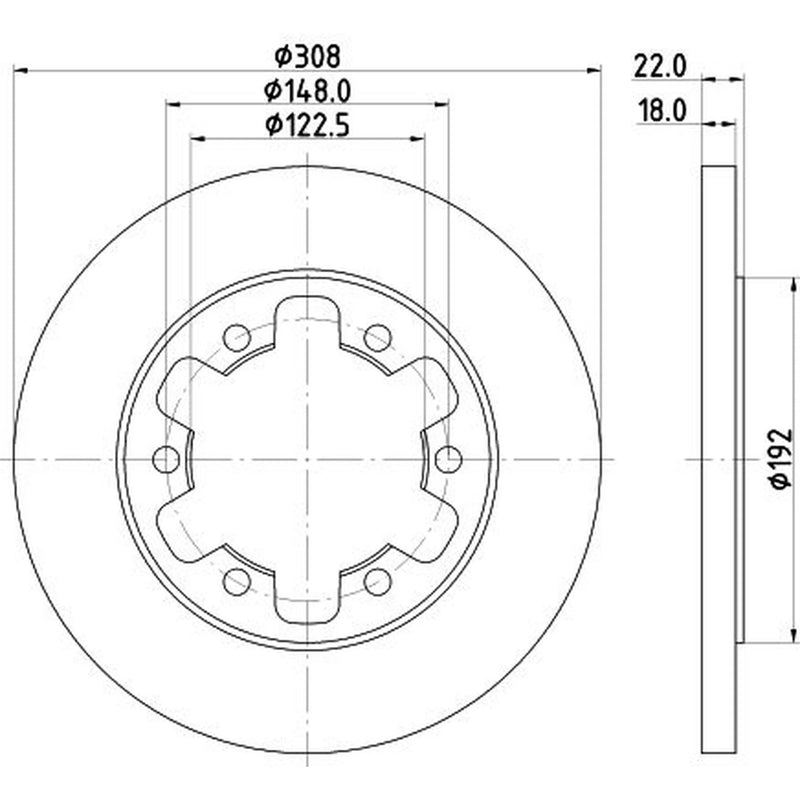 DON 2 x Solid Rear Brake Discs PCD19642