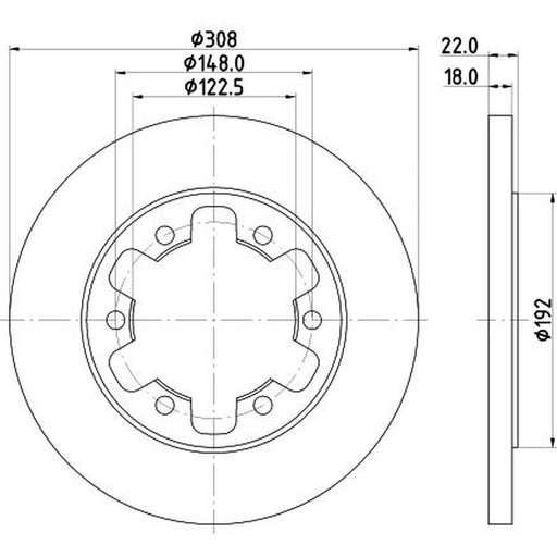 DON 2 x Solid Rear Brake Discs PCD19642