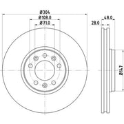 DON 2 x Externally Vented Front Brake Discs PCD10941