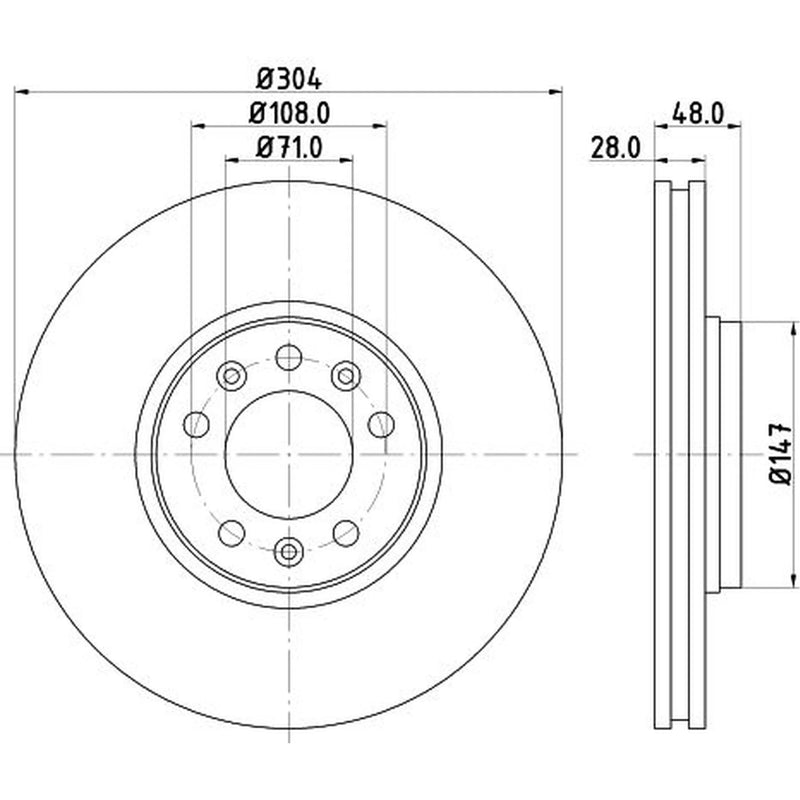 DON 2 x Externally Vented Front Brake Discs PCD10941