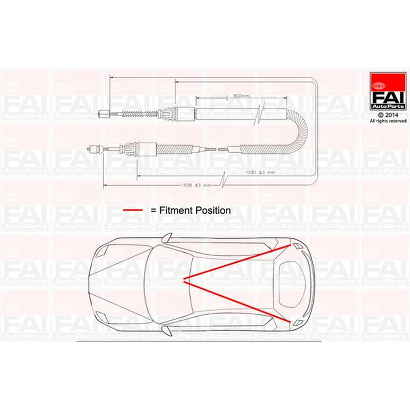 FAI Handbrake Cable Left Rear FBC0117