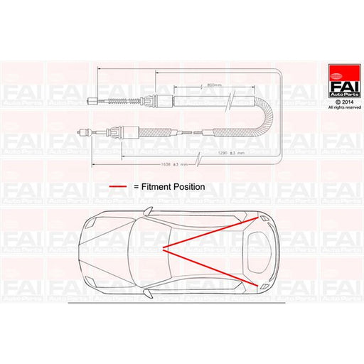 FAI Handbrake Cable Left Rear FBC0117