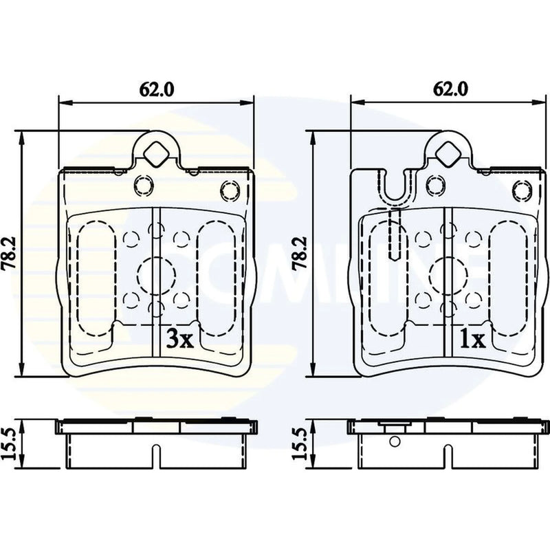 Comline 4 x Rear Brake Pad Set CBP0915