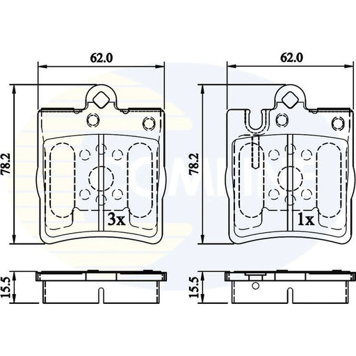 Comline 4 x Rear Brake Pad Set CBP0915
