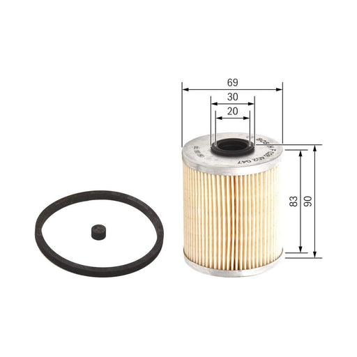 Genuine Bosch Car Fuel Filter N2047 Fits Vauxhall Vivaro Cdti - 2.0 - 06-14 F026 Bosch  - Town Parts