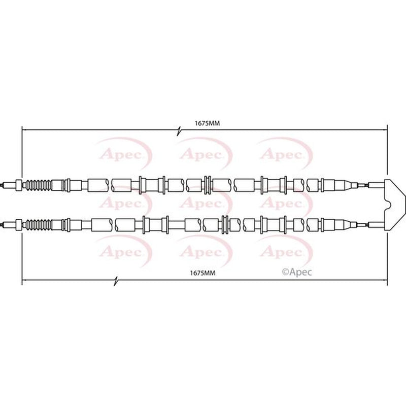 Apec Handbrake Cable Left Rear CAB1499