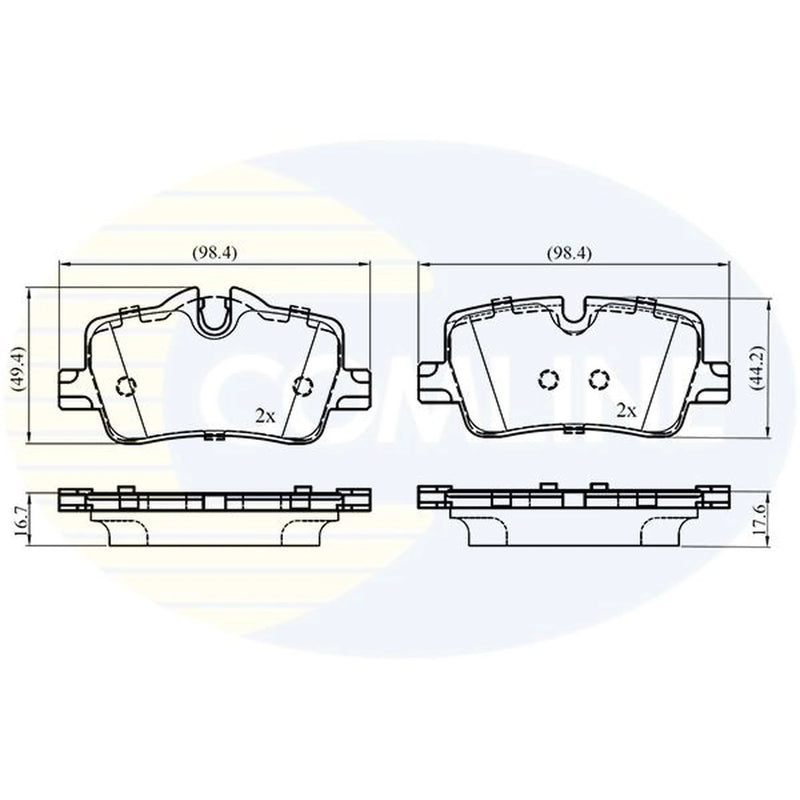 Comline 4 x Rear Brake Pad Set CBP03697