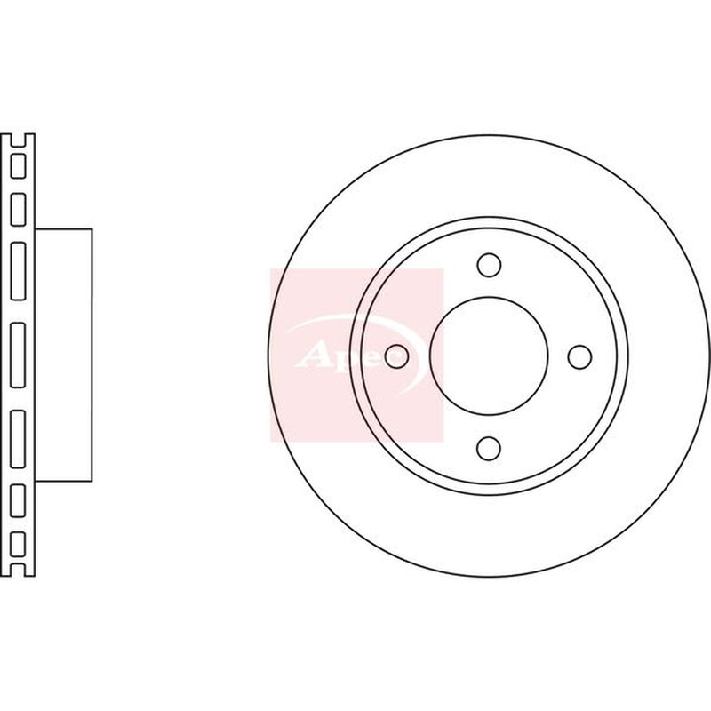 Apec 2 x Vented Front Brake Discs DSK2648
