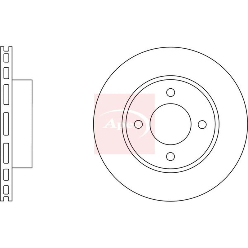 Apec 2 x Vented Front Brake Discs DSK2648