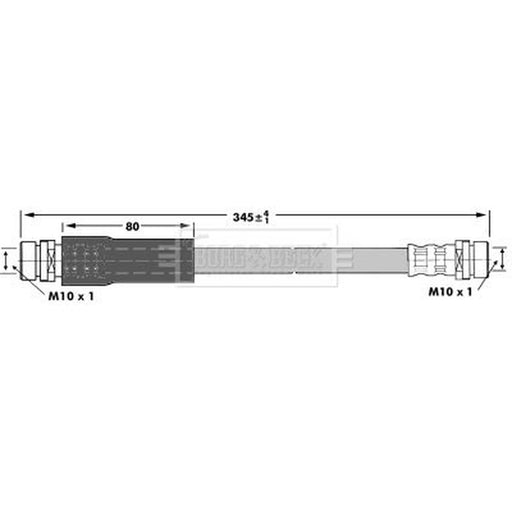Borg & Beck Brake Hydraulic Hose Line Rear Left BBH6966