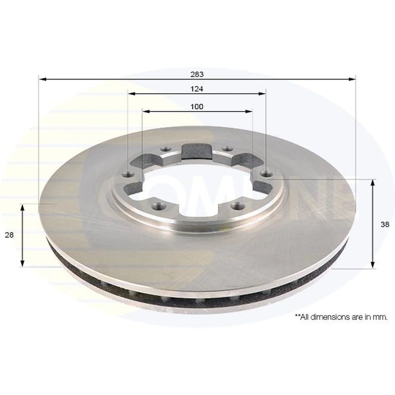 Comline 2 x Internally Vented Front Brake Discs ADC0291V
