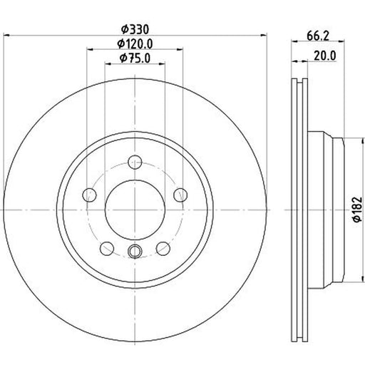 DON 2 x Internally Vented Rear Brake Discs PCD15132