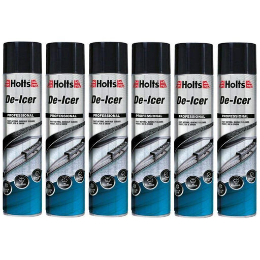 6 x Holts Car De-Icer Melts Windscreen Ice Frost Snow Aerosol Deicer 600ml Holts  - Town Parts