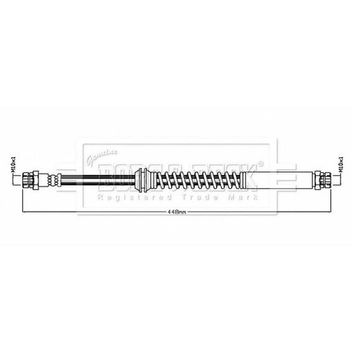 Borg & Beck Brake Hydraulic Hose Line Rear Left BBH8859