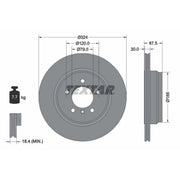 Textar 2 x Externally Vented Rear Brake Discs 92123103