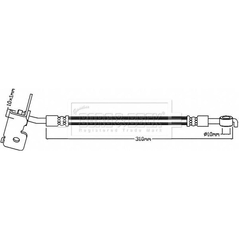 Borg & Beck Brake Hydraulic Hose Line Rear Right BBH8417