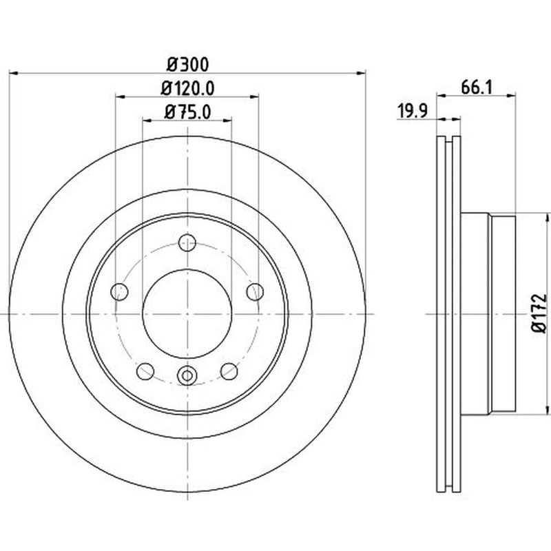DON 2 x Internally Vented Rear Brake Discs PCD10282