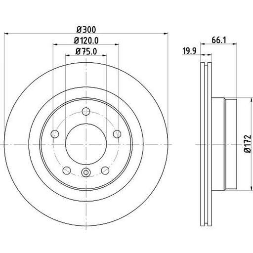 DON 2 x Internally Vented Rear Brake Discs PCD10282