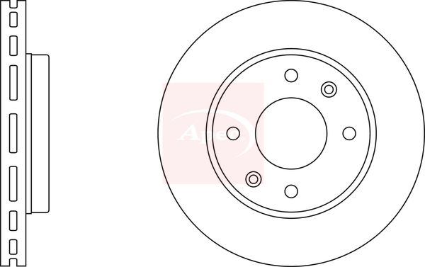 Apec 2 x Brake Disc Set Vented