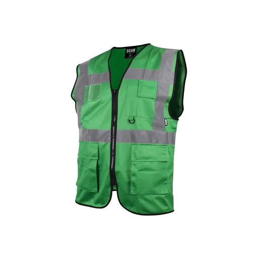 Scan Hi-Vis Utility Green Waistcoat - XL (46in) - SFV09-G