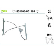 Valeo Electric Window Regulator Lifter Left Front 851108